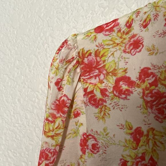 Anthropologie Hemant & Nandita Fatima Mixed Floral Button Up Blouse Small Ae14 - Picture 8 of 12